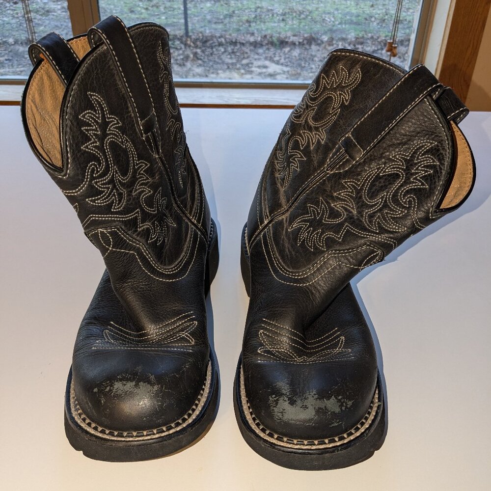 Ariat Women's Size 8.5 Fat Baby Black Leather Western Boots